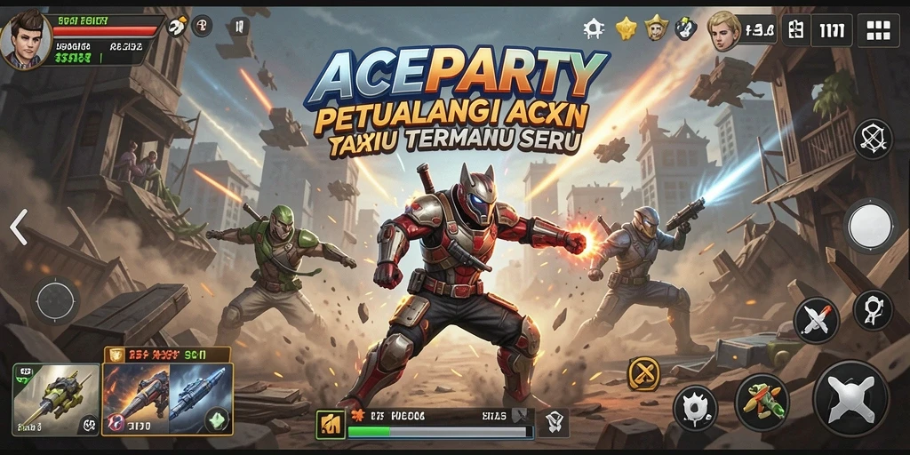 Screenshot gameplay ACEPARTY menampilkan aksi pertarungan yang mendebarkan.