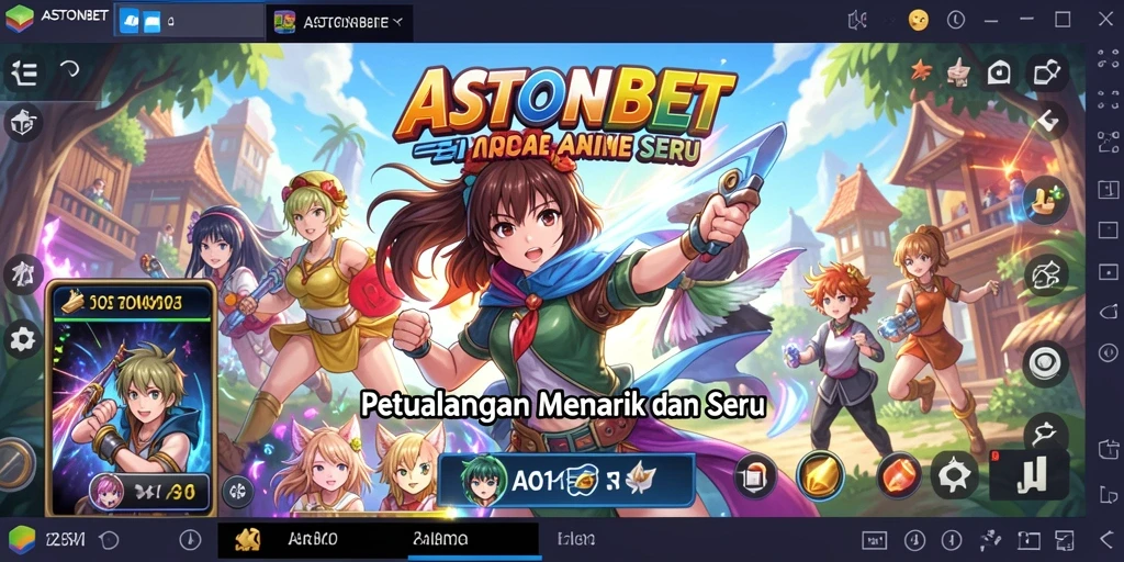 Screenshot gameplay <strong>ASTONBET</strong> menampilkan pertarungan karakter Anime yang seru.