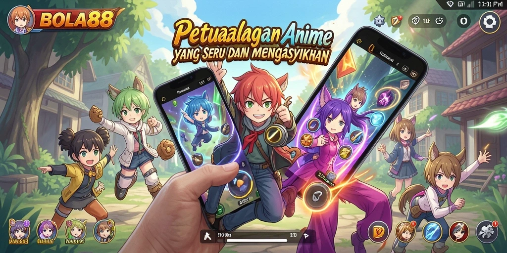 Gameplay BOLA88 yang menampilkan karakter anime menarik dan pertarungan seru.