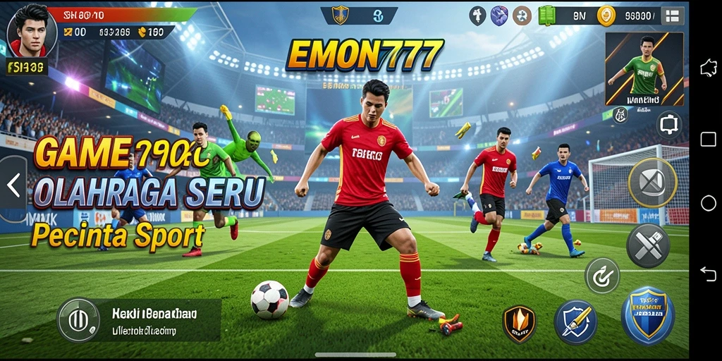 Screenshot EMON777 menampilkan aksi seru dalam pertandingan olahraga.