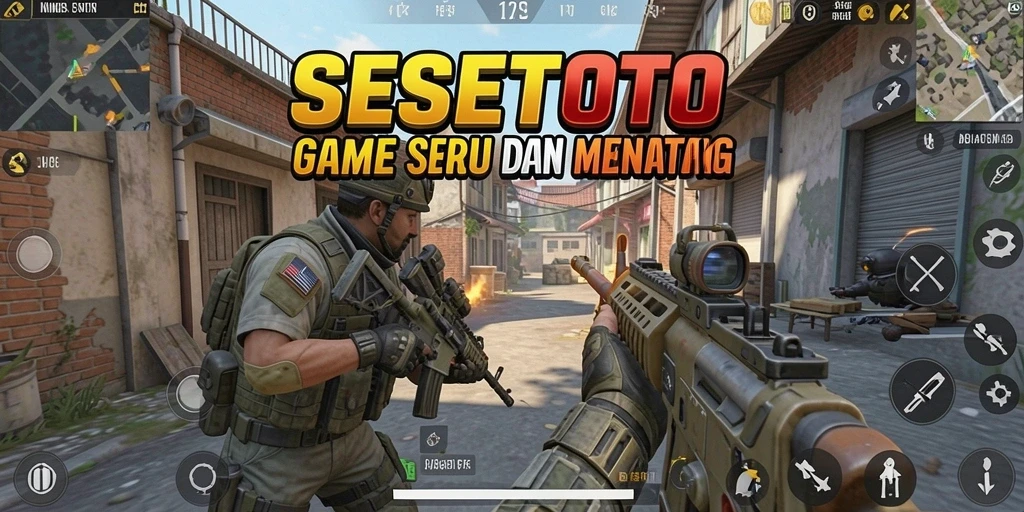 Tampilan seru dari gameplay SESETOTO dengan aksi menembak yang intens.