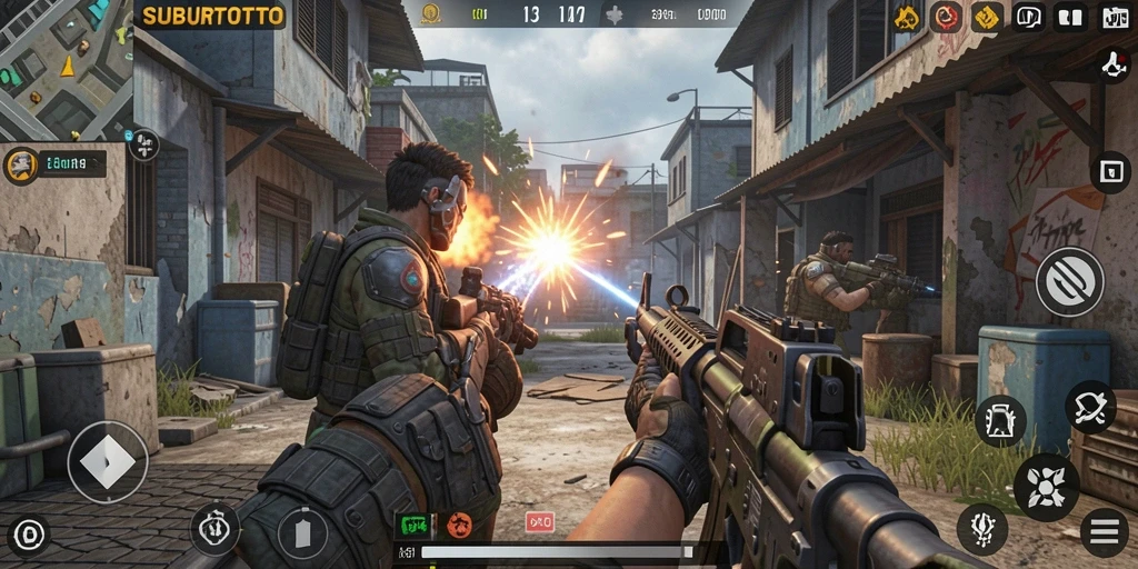 Screenshot menampilkan aksi seru gameplay FPS SUBURTOTO.